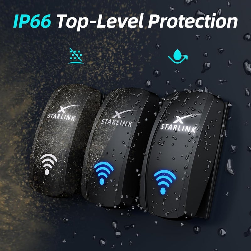 DAIERTEK Starlink Rocker Switch SPST 5 Pin Starlink Dish Toggle On/Off Heavy Duty Waterproof Marine Rocker Switch 12V 24V Jumper Wires for Satellite Signal Reception - Image 3